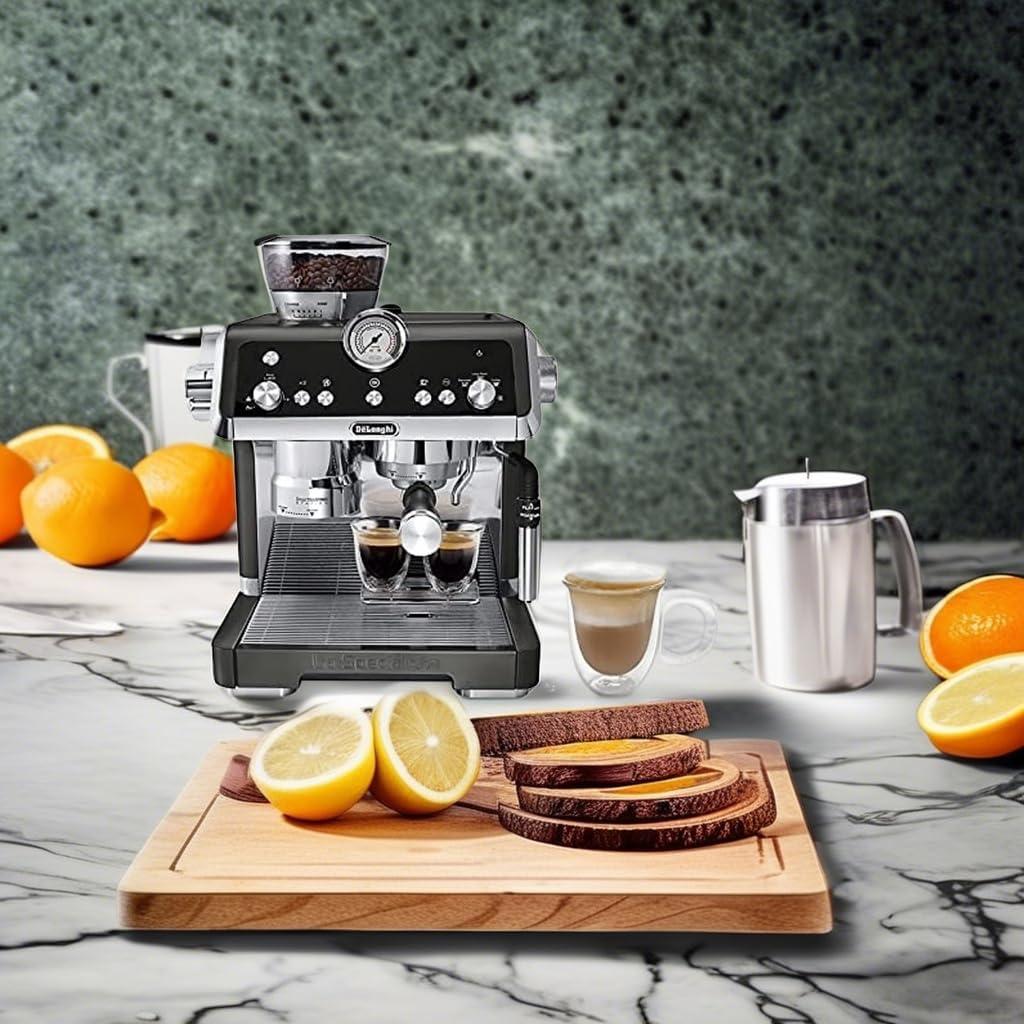 imageDeLonghi La Specialista Espresso Machine with Sensor Grinder Dual Heating System Advanced Latte System ampamp Hot Water Spout for Americano Coffee or Tea Stainless Steel EC9335M 13 litersBlack