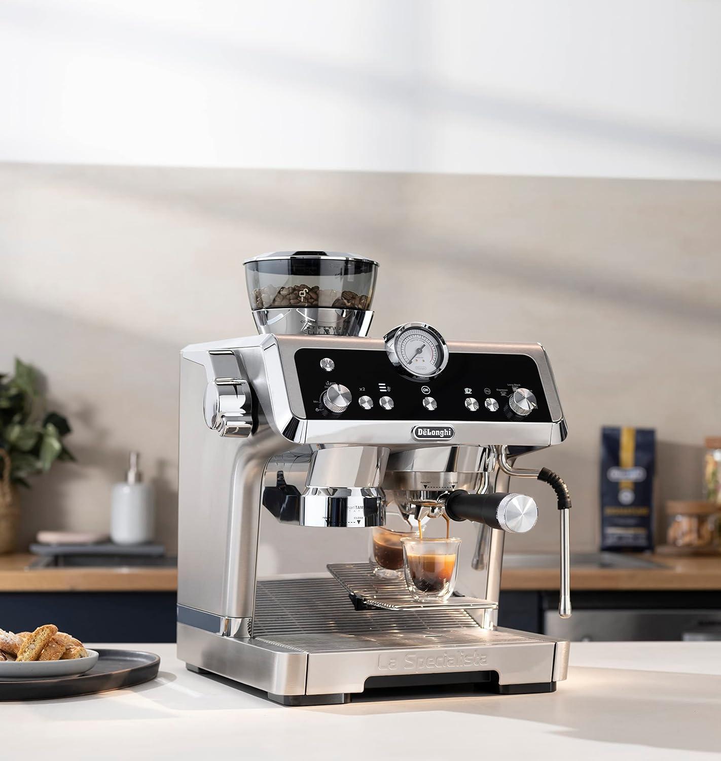 imageDeLonghi La Specialista Espresso Machine with Sensor Grinder Dual Heating System Advanced Latte System ampamp Hot Water Spout for Americano Coffee or Tea Stainless Steel EC9335M 13 litersSteel