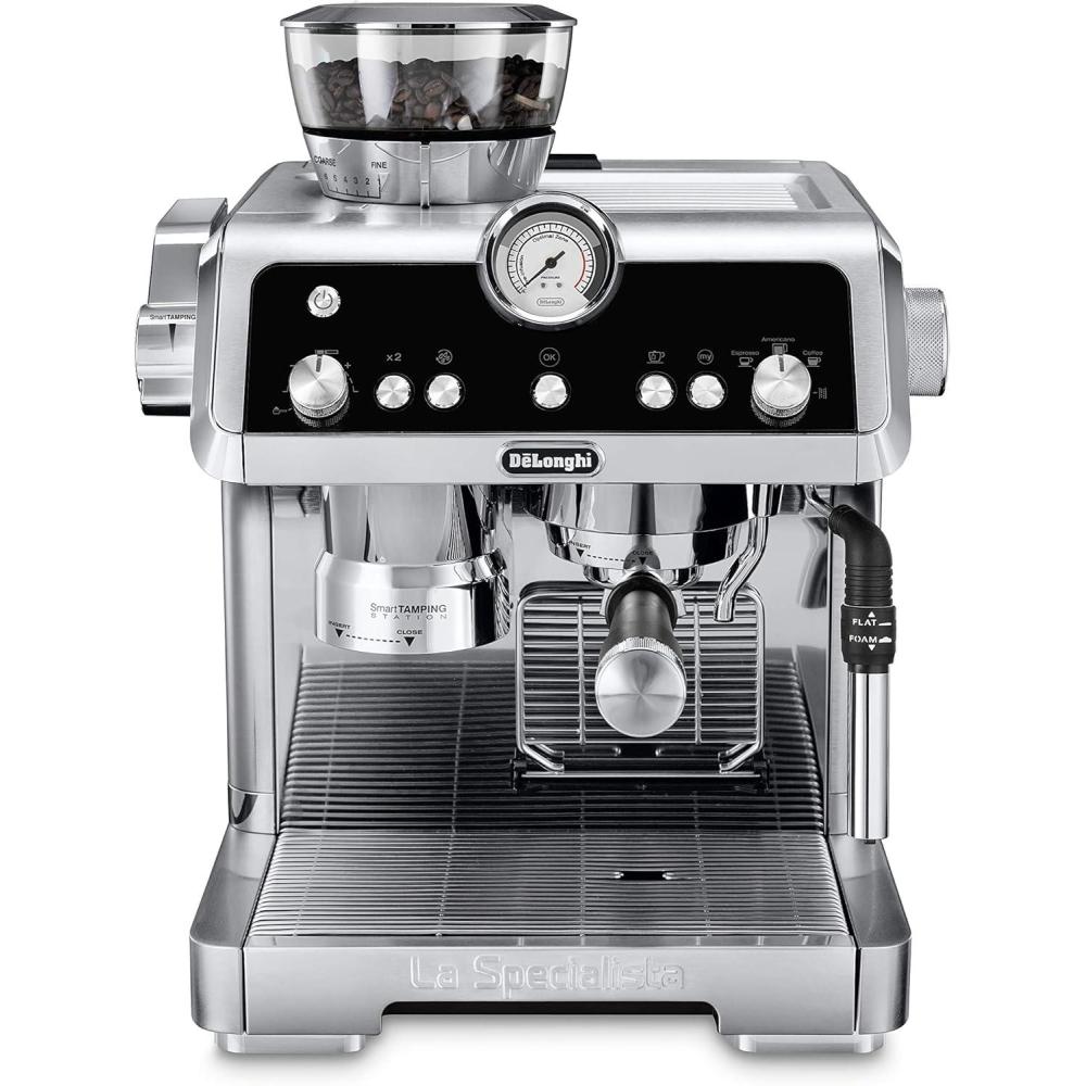 imageDeLonghi La Specialista Espresso Machine with Sensor Grinder Dual Heating System Advanced Latte System ampamp Hot Water Spout for Americano Coffee or Tea Stainless Steel EC9335M 13 litersSteel