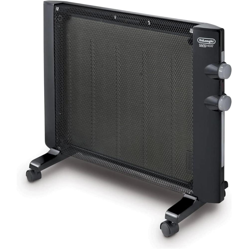 imageDeLonghi Mica Panel Space Heater 1500W quiet electric space heater for indoor use adjustable thermostat freestanding easy wall mount full room heating with builtin safety features HMP1500 BlackBlack