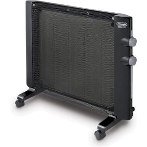 DeLonghi Mica Panel Space Heater, 1500W quiet electric space heater for indoor use, adjustable thermostat, freestanding/ easy wall mount, full room heating with built-in safety features, HMP1500 Black(Black)