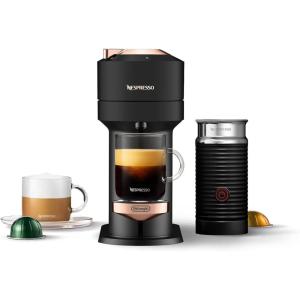 Nespresso Vertuo Next Coffee and Espresso Machine by De’Longhi with Milk Frother ,1100 ml, Deluxe Matte Black Rose Gold
